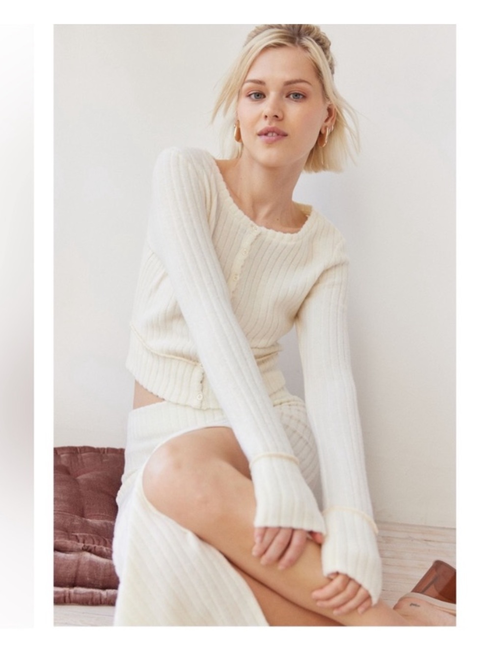 Out From Under Ivory Cardigan Womens XS